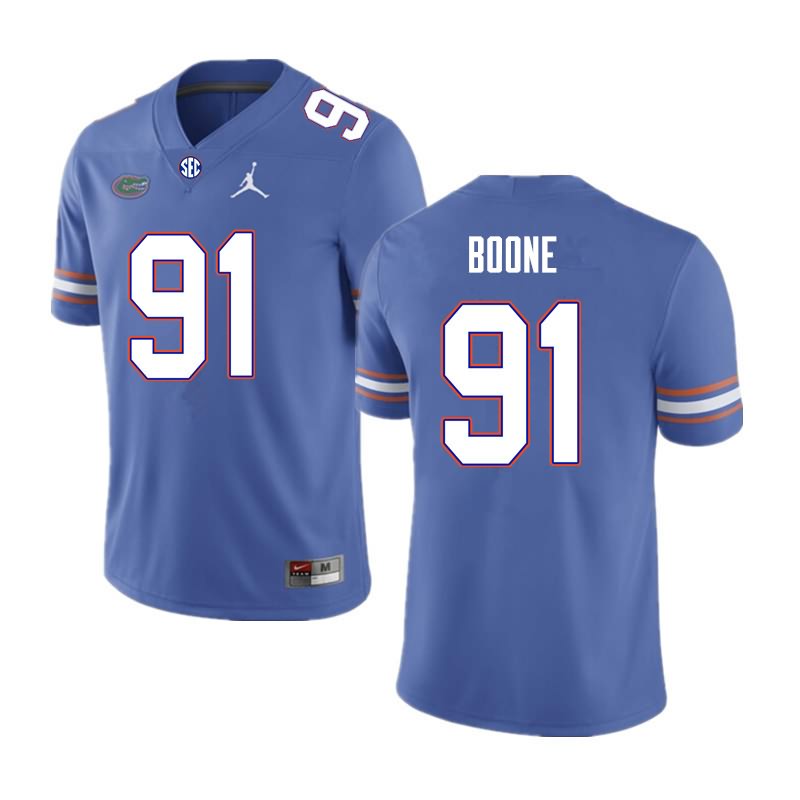 Men's NCAA Florida Gators Justus Boone #91 Stitched Authentic Nike Royal College Football Jersey GZQ4065YL